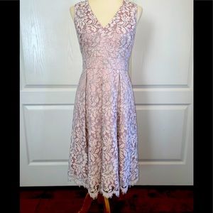 Eliza J blush lace cocktail dress